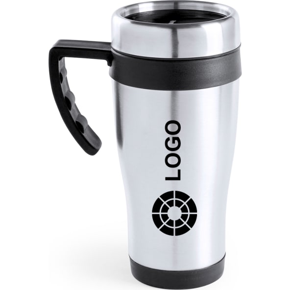 Taza térmica personalizada de acero inox. acabado brillante (450 ml)
