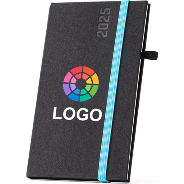 Agenda de bolsillo 2026 de poliéster y elástico 8,5 x 14,5 cm