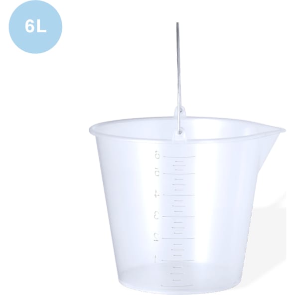 Cubo medidor personalizado 6l transparente con asa metálica