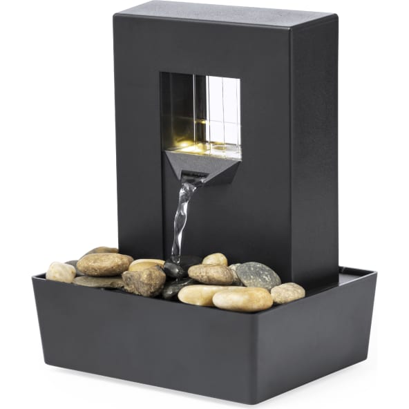 Fuente de agua personalizada con luces LED y piedras naturales