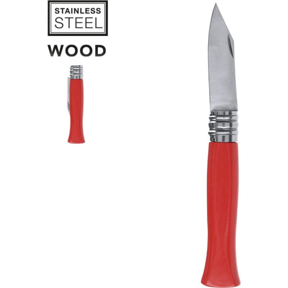 Navaja personalizada de acero inox y madera 