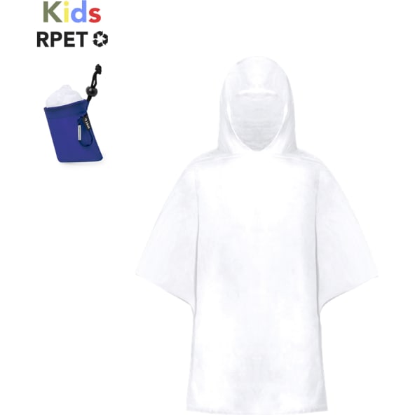 Poncho polietileno con funda RPET sostenible y mosquetón de niño Claytop