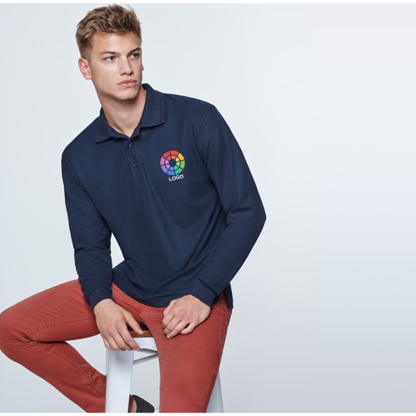 Polo pique de manga larga 35% algo. 65% poli. Carpe Roly 220