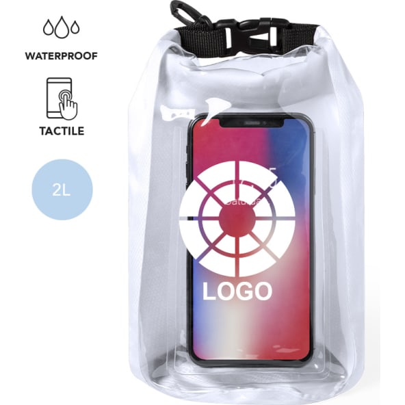 Bolsa impermeable para móvil personalizada con ventana táctil  (2 L)