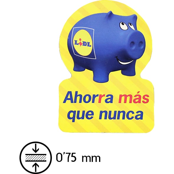 Imán forma personalizada - imán publicitario de 0,75 mm.