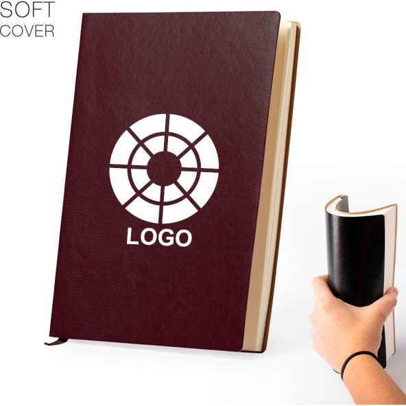 Bloc de notas publicitario de polipiel flexible 14.5 x 21 cm