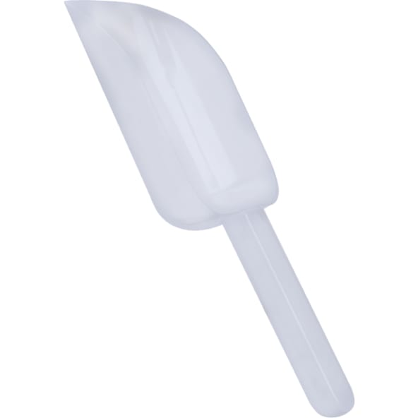 Pala personalizada de mano en PP transparente mango ergonómico