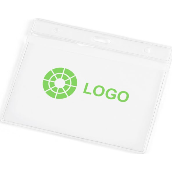 Portacredenciales de plástico transparente (11 x 9 cm)