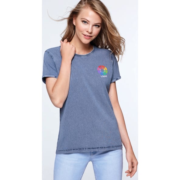 Camiseta manga corta efecto jeans de mujer Husky Woman Roly 160