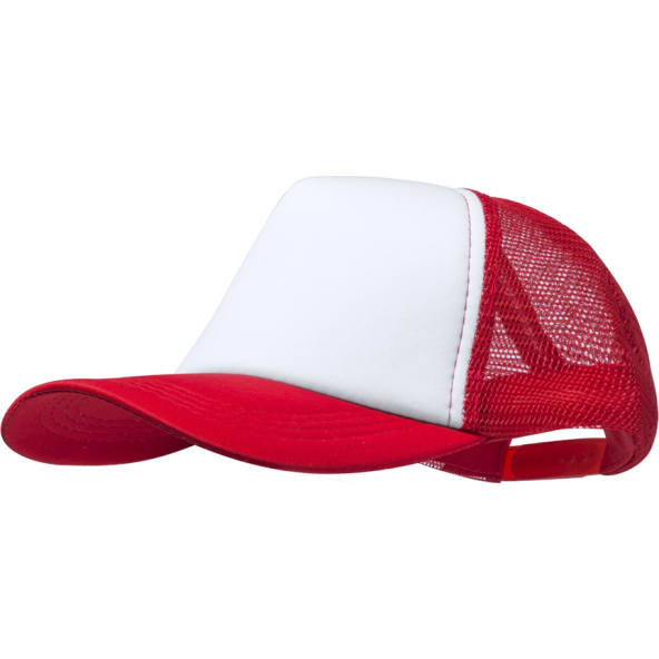 Gorra personalizada 5 paneles tipo trucker en poliéster suave acabado