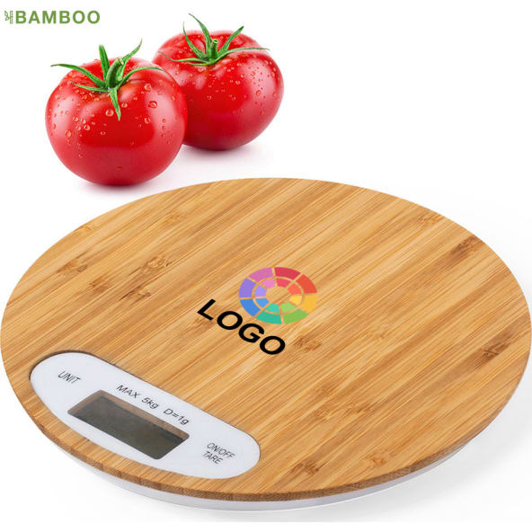 Báscula digital de bambú ecológico pulido