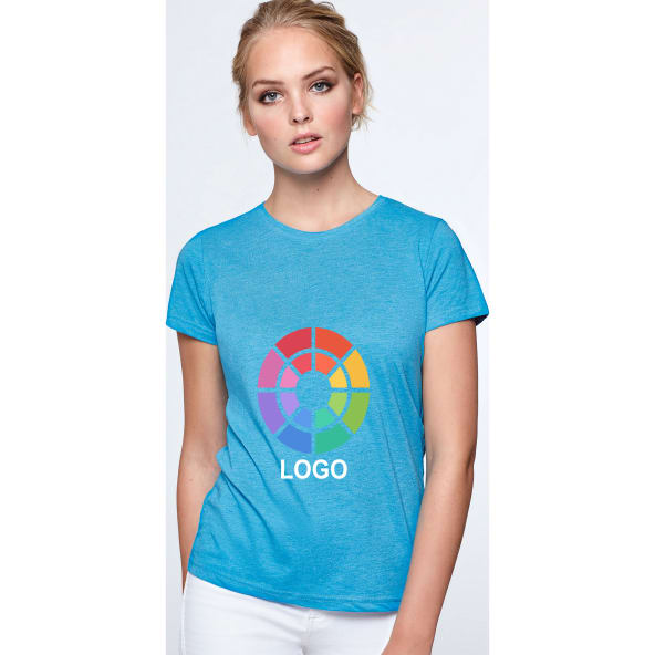 Camiseta tejido jaspeado poliéster y algodón de mujer Fox Woman Roly 150