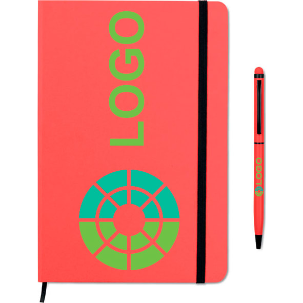 Set de libreta personalizada con bolígrafo tactil 21 x 14 cm
