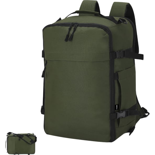 Mochila poliéster 600D RPET transpirable portátil 15” acabados acolchados