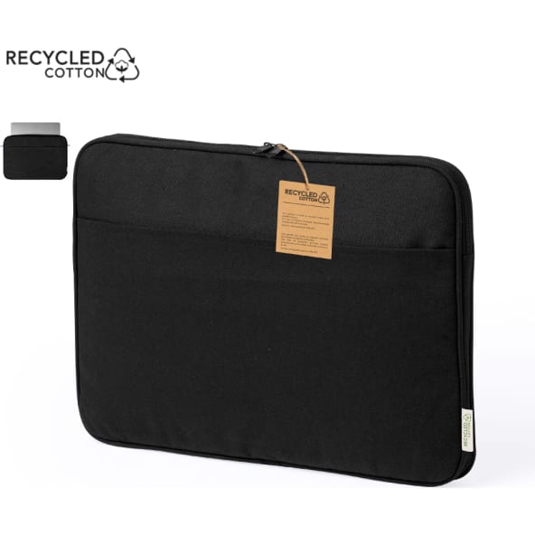 Funda ordenador portátil acolchada de algodón reciclado de 14 pulgadas