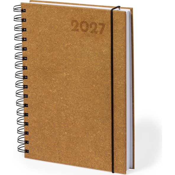 Agenda día página 2027 en cuero reciclado 17 x 21 cm.