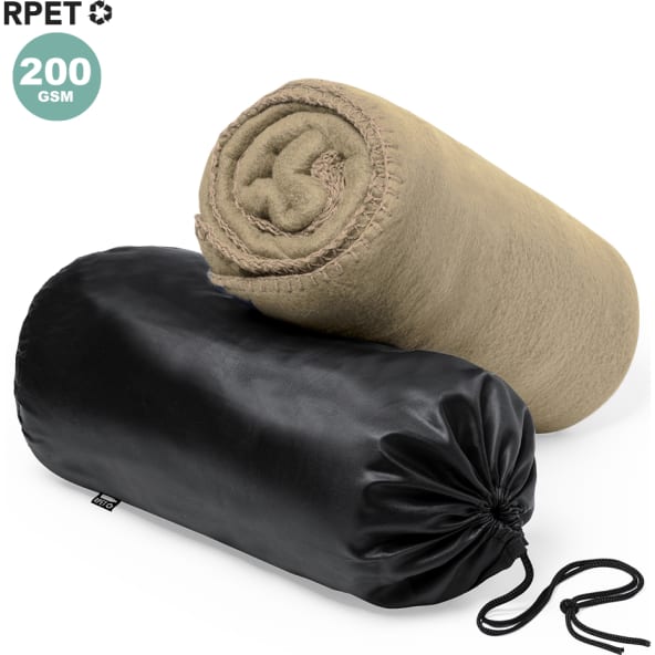 Manta personalizada polar fleece RPET 120x150cm sostenible Kayla