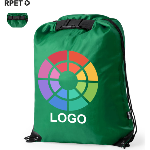 Mochila RPET 210T sostenible con cierre de hebilla y cuerdas autocierre