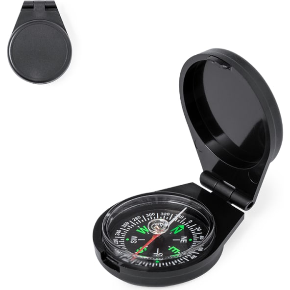 Brújula personalizada de bolsillo en ABS resistente con tapa.