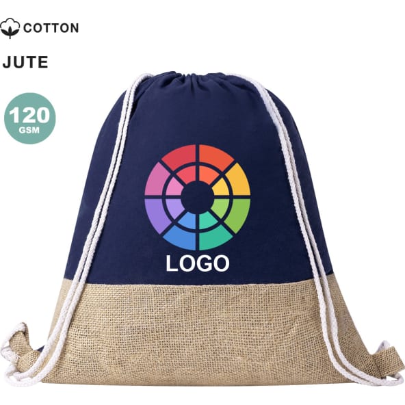 Mochila cuerdas bicolor de yute y algodón 120g/m2 resistencia 8 kilos