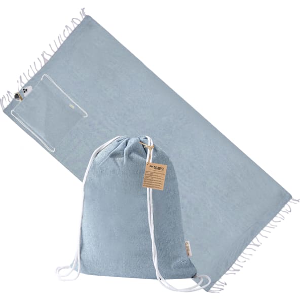 Mochila toalla plegable algodón reciclado 180x90cm 170g/m2 Borinex