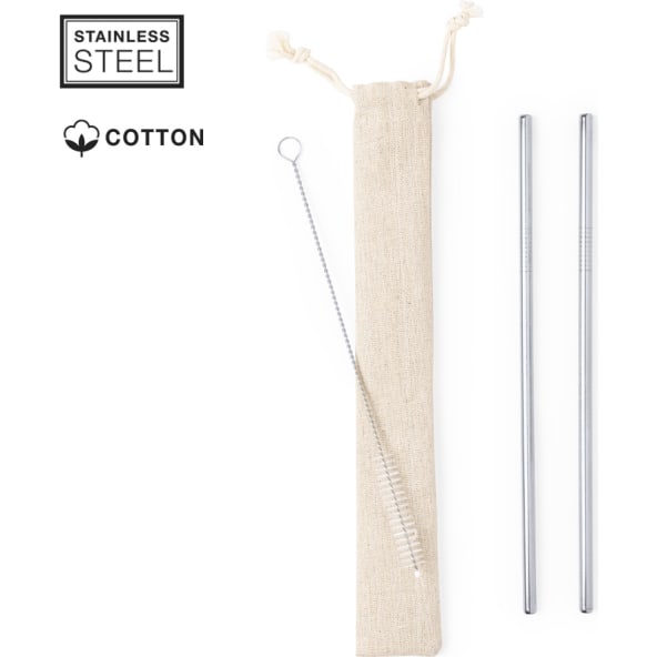 Set de pajitas personalizado de acero inoxidable reutilizables