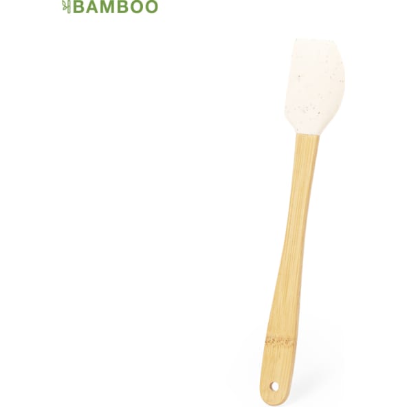 Paleta personalizada de silicona y bambú color natural