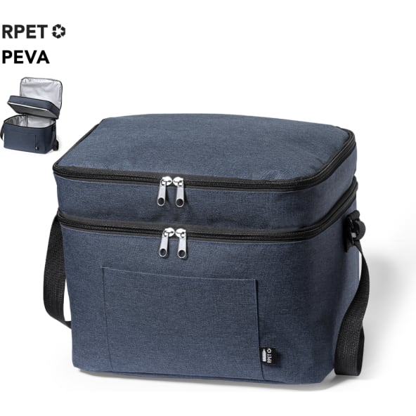 Nevera personalizada de poliéster RPET 600D con doble compartimento