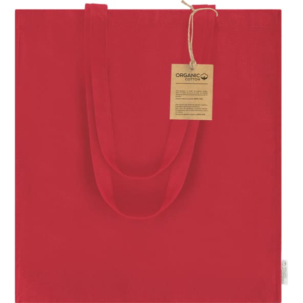 Bolsa algodón orgánico con fuelle en base y laterales 220 g/m² 38 x 42 x 9 cm