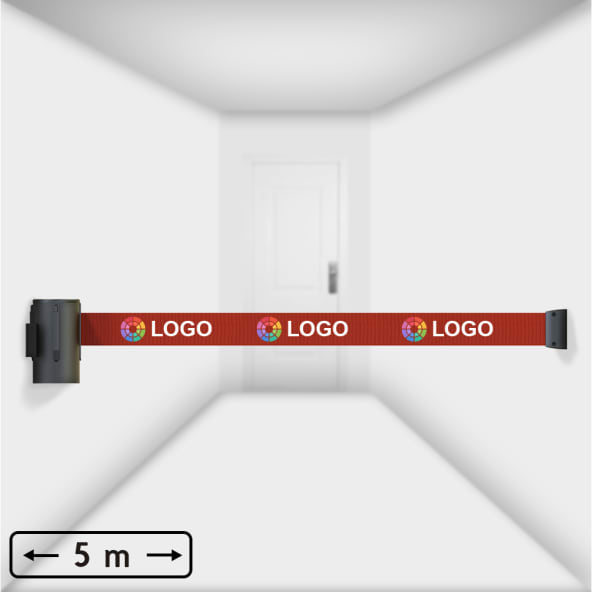 Cinta separadora de pared personalizada, extensible hasta 5 metros