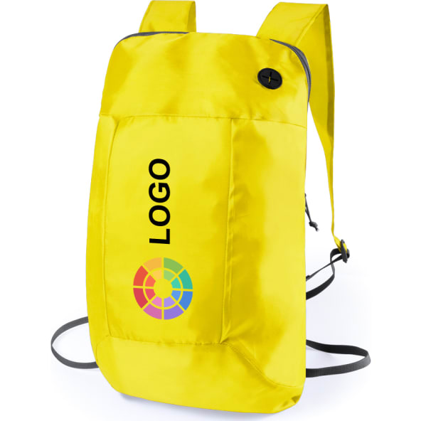 Mochila plegable con cremallera y salida de auriculares