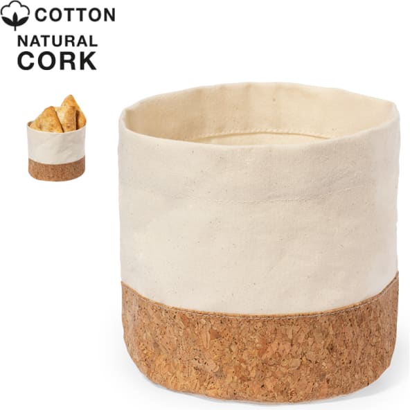 Panera personalizada de corcho y algodón redonda natural