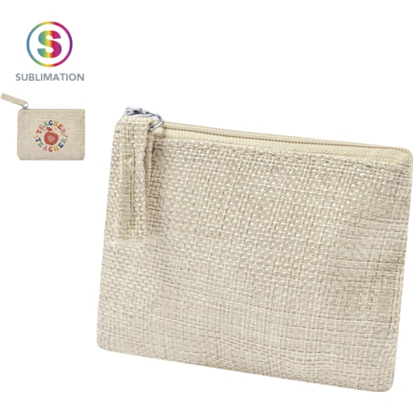 Monedero personalizado de poliéster efecto natural para sublimación