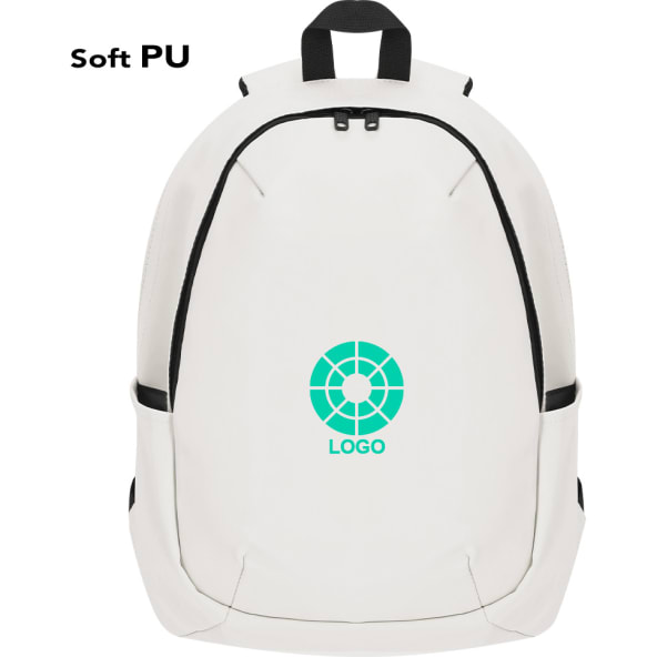 Mochila personalizada blanca de suave PU acolchada para portátil 15'
