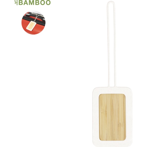 Identificador para maletas en bambú y silicona personalizado