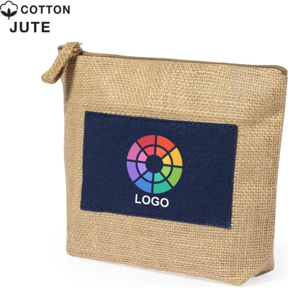 Neceser de yute y centro de algodón multicolor para personalizar