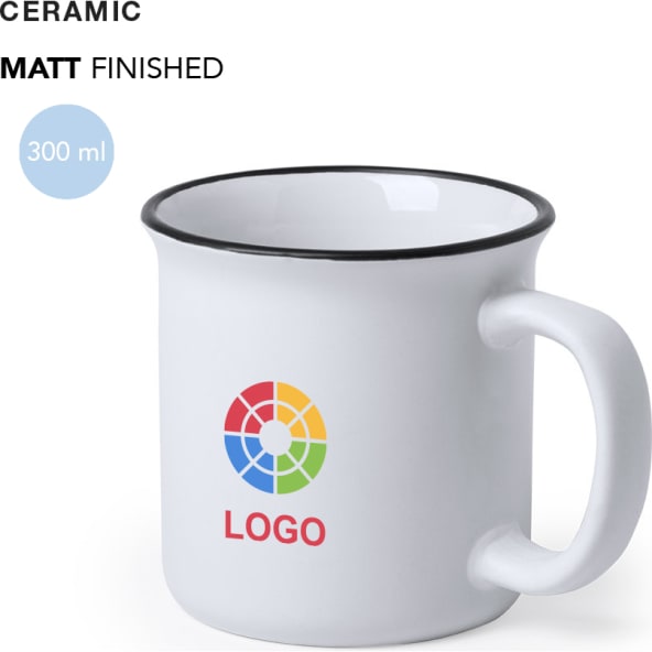 Taza de cerámica mate vintage personalizada por 1 cara  (300 ml)