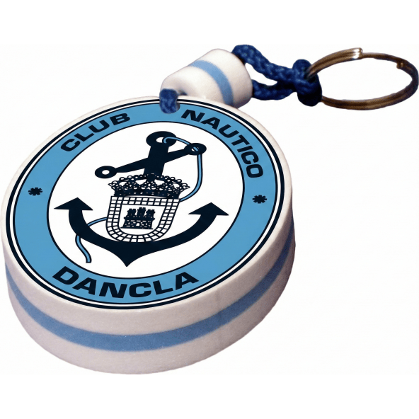 Llavero náutico flotante circular en goma EVA personalizado con anillo