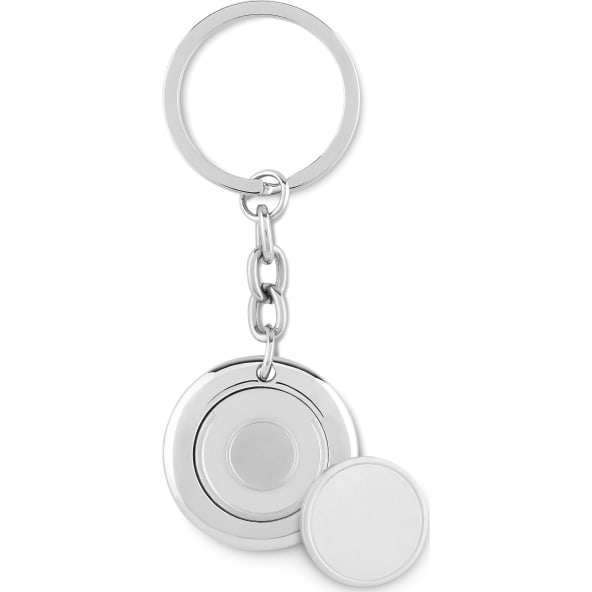 Llavero redondo con moneda