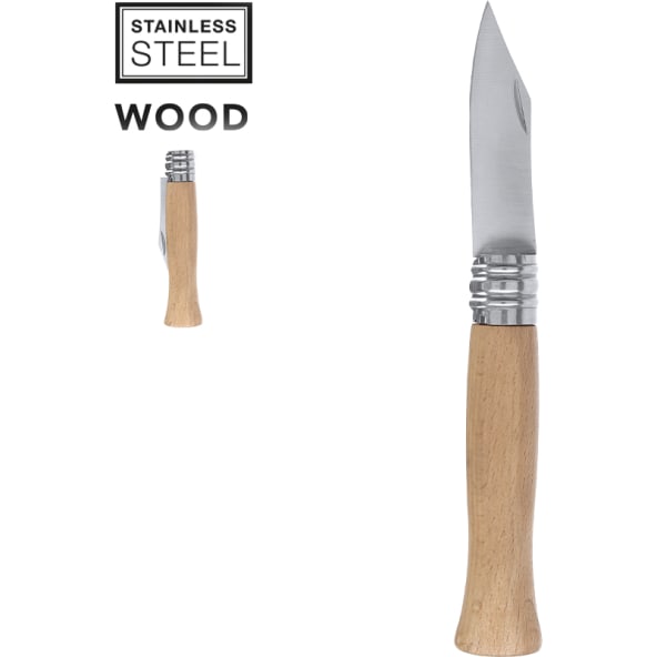 Navaja personalizada de madera natural 