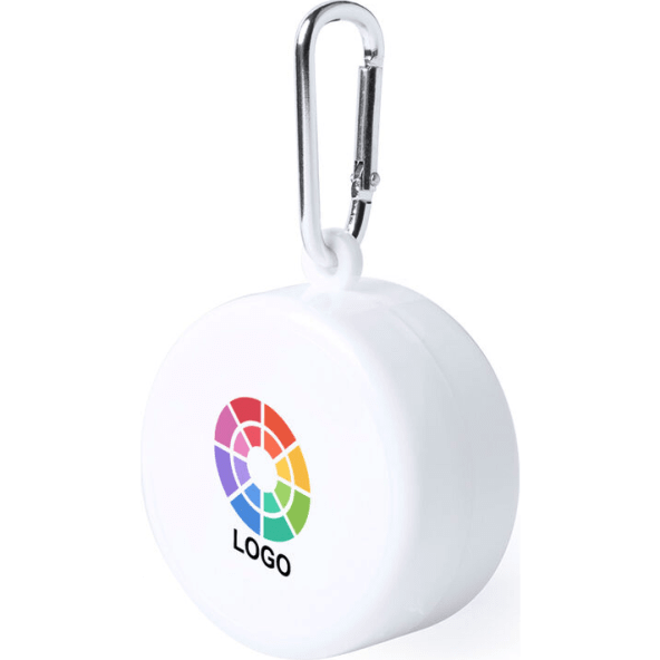 Vaso plegable con pastillero en tapa y mosquetón (220ml)