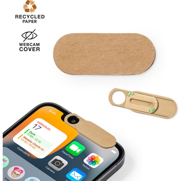 Tapa webcam personalizada de papel reciclado