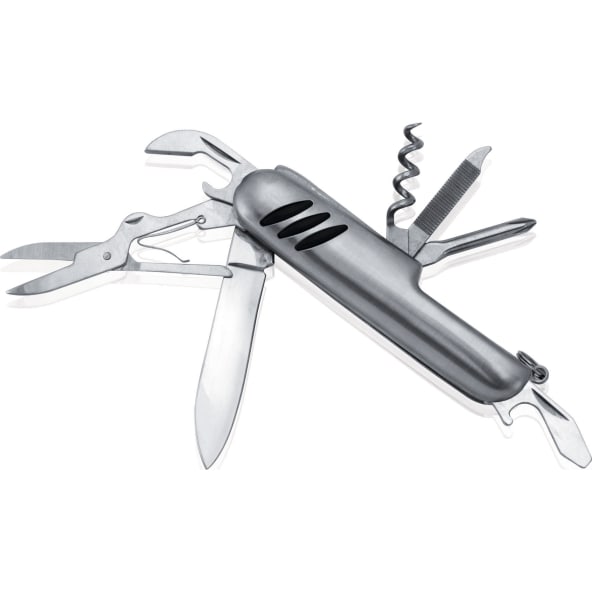 Navaja multiusos personalizada de acero inox con 9 funciones