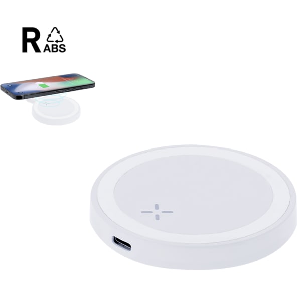Cargador circular inalámbrico ABS reciclado personalizado