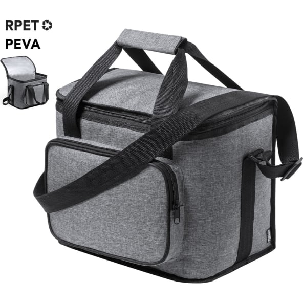 Nevera poliéster RPET 600D con base reforzada y bolsillo exterior