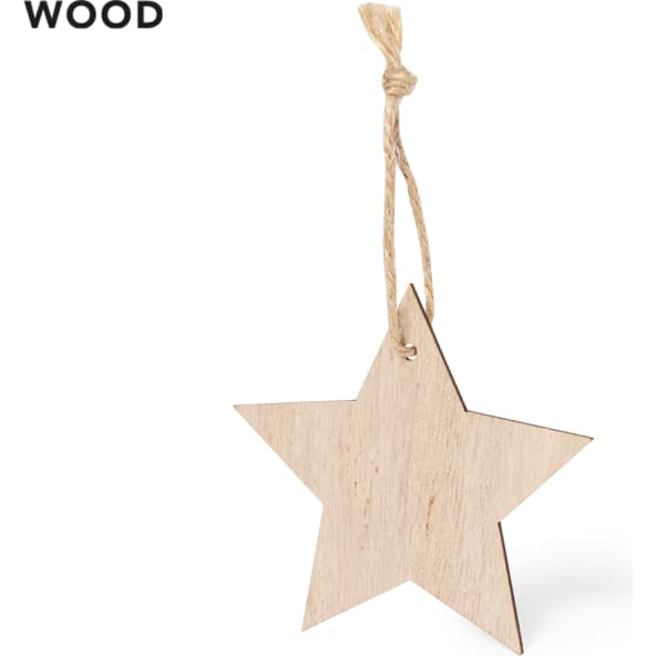 Adorno personalizado elegante de madera natural navideño.