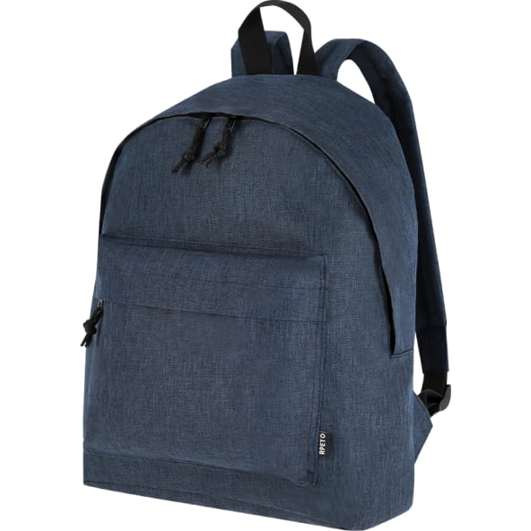 Mochila jaspeado en RPET 600D bolsillo frontal con cremallera