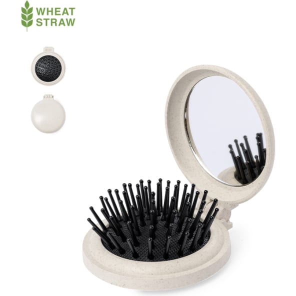 Cepillo plegable personalizado con espejo de caña de trigo