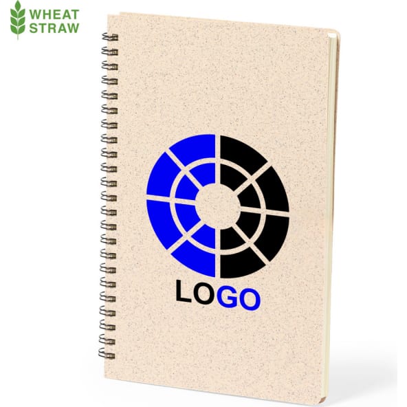 Libreta personalizada de caña de trigo 14.5 x 21 cm