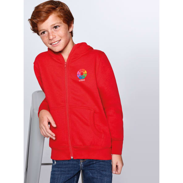 Sudadera con capucha con detalle canalé de niño Montblanc Roly 280